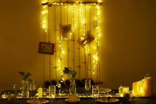 Miniatura 6 de Dailyart - Cadena de luces LED de 6 pies con 120 microestrellas, funciona con pilas, impermeable, alambre de cobre verde oscuro, para guirnalda