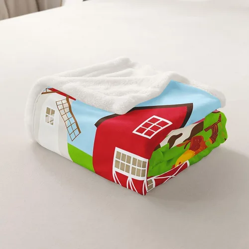 Miniatura 5 de Feelyou Manta de forro polar para niños y niñas, con estampado de animales de dibujos animados, encantadores conejos, ovejas, caballo, manta de lujo
