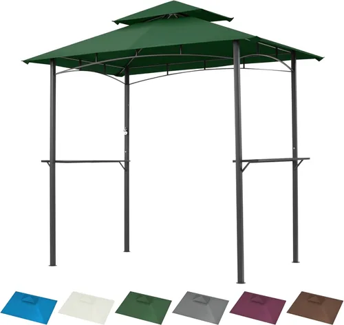Miniatura 11 de Grill Gazebo Replacement Canopy Top Only - 5' x 8' Outdoor BBQ Gazebo Canopy Roof, Waterproof Double Tiered Shelter Cover Fit for Model L-GG001PST-F