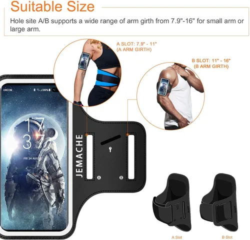Miniatura 6 de Brazalete para Samsung Galaxy S25 S24 S23 S22 S21, entrenamiento de gimnasio, correr, teléfono, brazo banda compatible con Otterbox Defender Case