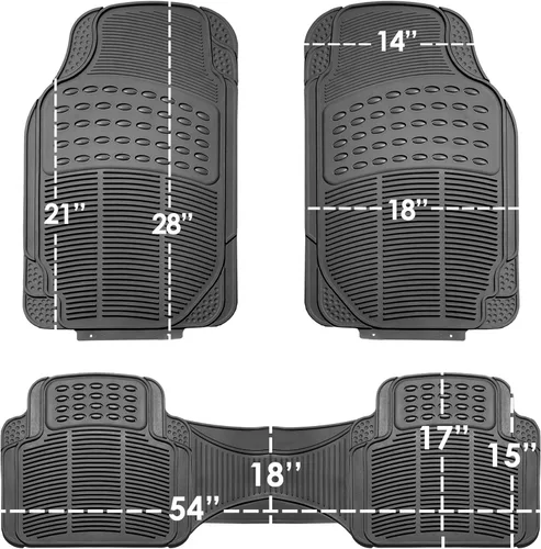 Miniatura 6 de FH Group Alfombrillas para Piso de Automóvil - Alfombrillas de Piso de Goma Resistente para Automóviles, Ajuste Universal Juego Completo, Gris