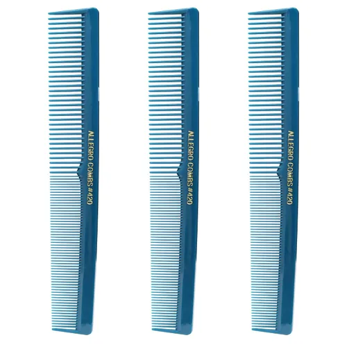 Miniatura 12 de Allegro Combs Peines de corte para peluqueros 420, peine para barba, bigote, para hombres, mujeres, niños pequeños, trenzados, separación del Gris