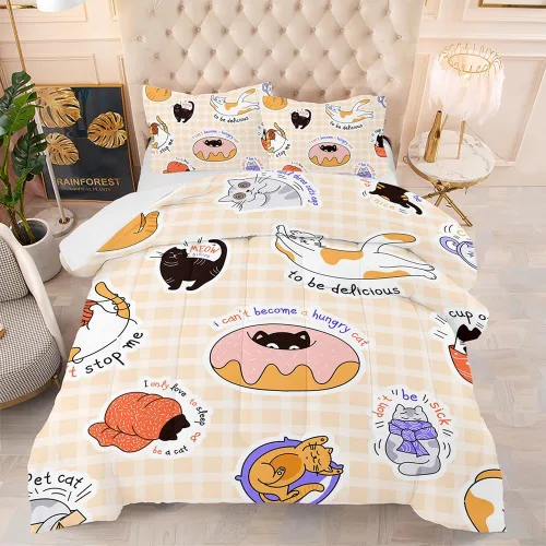 Miniatura 7 de DYcolor Juego de edredón con estampado de oso panda 3D para niños, 3 piezas, ligero, blanco y negro, con 1 edredón y 2 fundas de almohada para niños