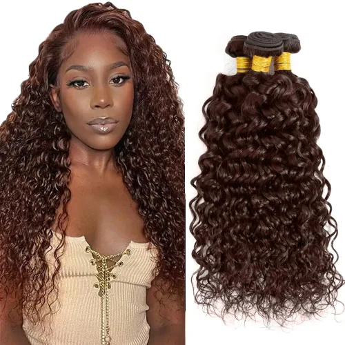 Miniatura 33 de Color 30 paquetes de cabello humano marrón onda del cuerpo paquetes 8 10 12 pulgadas brasileño virgen Remy extensiones de cabello humano doble trama