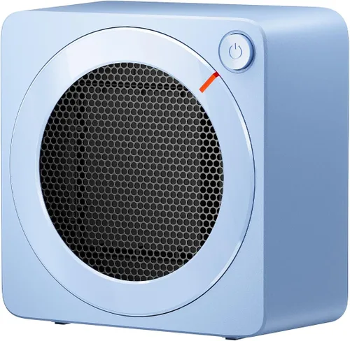 Gaiatop Mini calentador de espacio, ligero PTC de cerámica de calentamiento rápido, 500 W, eficiencia energética para uso en interiores, Azul