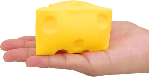 1 pieza de juguete de queso estrujable para aliviar el estrés, juguete de simulación de queso suave y novedoso, juguete de cumpleaños (queso)