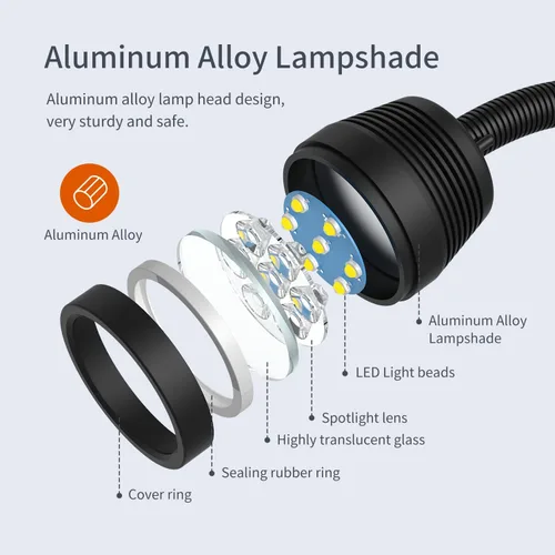 Miniatura 4 de Luz magnética, luces magnéticas de torno de 14 W, IP66 impermeable, luces de máquina LED de 1400 lúmenes para torno de iluminación, fresadora