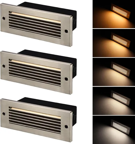 Miniatura 8 de LEONLITE Update 5CCT - Luces LED para escalones de 120-277 V, regulables 4.5 W 300 lúmenes, antirreflejos, luces LED para escalones de terraza