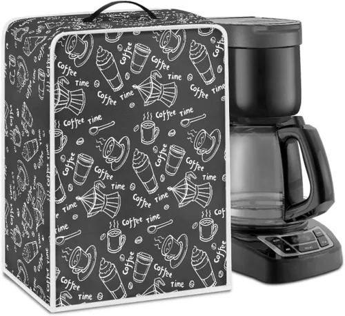 Miniatura 57 de Funda para cafetera, poliéster, azul, se adapta a la mayoría de máquinas de café estándar, protector resistente al polvo, huellas dactilares
