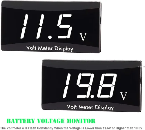Miniatura 3 de Kinstecks Voltímetro de motocicleta DC 12V Medidor de voltímetro digital Pantalla LED Medidor de voltaje para motocicleta Monitor de voltaje