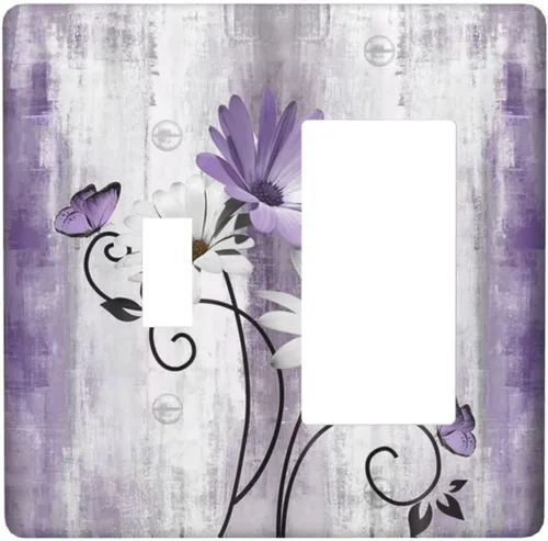 Miniatura 107 de Cubierta de Interruptor de Palanca Única de Asta de Venado de Madera de Estilo Rústico de Granja Placa Decorativa de Pared de 1 Banda Placa Frontal