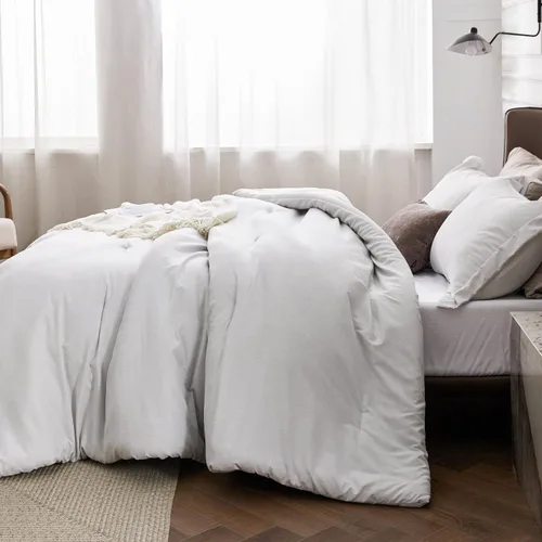 Miniatura 131 de Bedsure Juego de edredón Twin/Twin XL, ropa de cama suave beige para todas las estaciones, juego de cama teñido catiónico, 2 piezas, 1 edredón