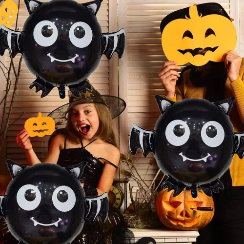 Miniatura 5 de Globos de murciélago para Halloween, globos de aluminio para fiestas temáticas de murciélagos, suministros de decoración de Halloween, cumpleaños
