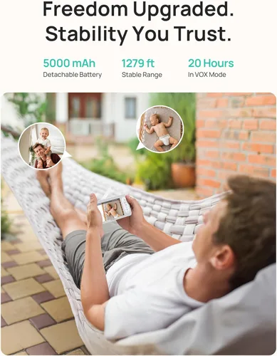 Miniatura 8 de Dr.Care LumiView Plus Smart WiFi Baby Monitor - Pantalla dividida 1080P de 5.5 pulgadas y cámara 2K, modo de privacidad, alertas de llanto