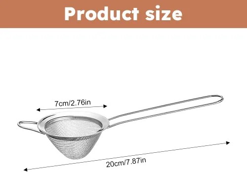 Miniatura 7 de Juego de 2 coladores de cóctel de acero inoxidable con tamiz de malla fina, filtro inoxidable para bebidas, té, café y cocina