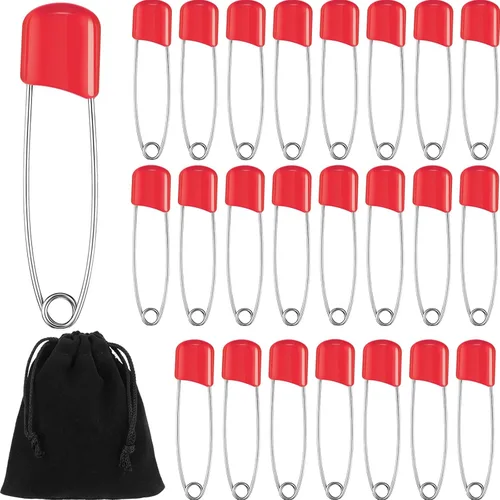 Miniatura 29 de 50 unidades de pines de seguridad para pañales con cabeza de plástico de 5,6 cm, pines de pañal con cierres de bloqueo, acero inoxidable con bolsa