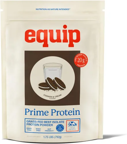 Miniatura 21 de Equip Foods - Polvo de proteína limpia de carne de res alimentada con pasto, apto para dieta carnívora, paleo y keto, sin gluten ni lácteos, 30