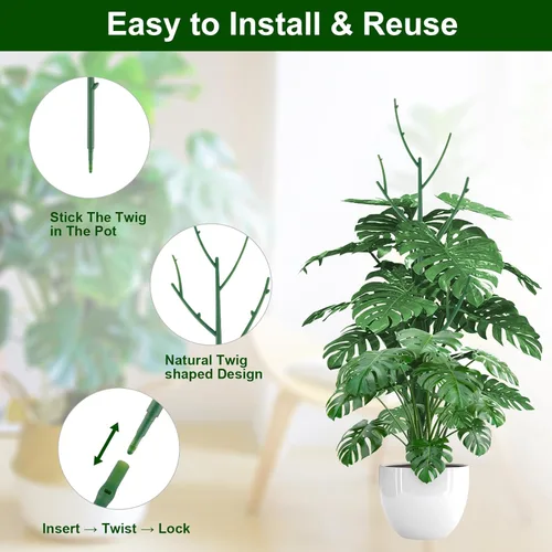 Miniatura 4 de Paquete de 5 estacas de soporte apilables para plantas Monstera para plantas de interior y exterior, accesorios de jardín para plantas trepadoras