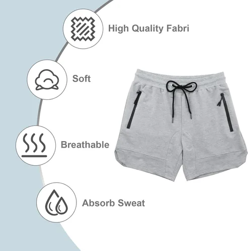 Miniatura 5 de PIDOGYM Pantalones cortos de entrenamiento de gimnasio de 5 pulgadas, pantalones cortos ajustados para culturismo, correr, entrenamiento