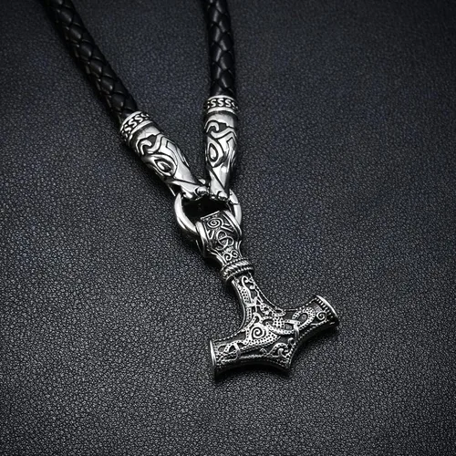 Miniatura 3 de BAVIPOWER Collar de cadena vikingo Fenrir con cabeza de lobo para hombres y mujeres, de acero inoxidable 316L, escandinavo escandinavo, auténtico
