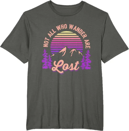 Miniatura 5 de Not All Who Wander Are Lost Vintage Mountains - Camiseta de senderismo, Negro, S
