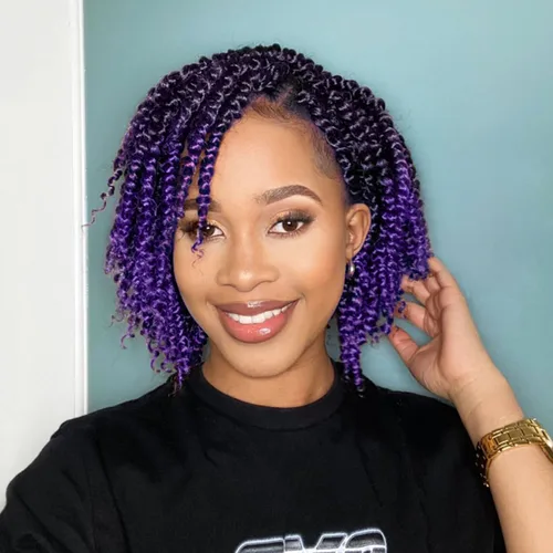 Miniatura 37 de Pelo de ganchillo Passion Twist de 10 pulgadas, 8 paquetes, cabello Passion Twist pre-trenzado, cabello de ganchillo Passion Twist para mujeres 1b