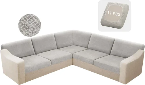 Miniatura 63 de HDCAXKJ - Fundas impermeables para cojín de sofá modular, fundas elásticas para cojín de sofá de esquina, fundas protectoras de muebles de jacquard