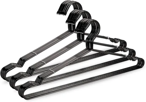 Perchas de alambre de metal fuerte de 17.7 pulgadas, perchero, perchas estándar para trajes, colgador de vestido de camisa de metal, paquete de 30,