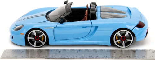 Miniatura 7 de Pink Slips 1:24 W6 Porsche Carrera GT - Coche fundido a presión, juguetes para niños y adultos (azul claro)
