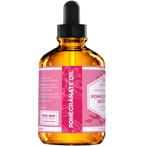 Miniatura 4 de Leven Rose Aceite de semilla de granada, 100% puro, sin refinar, prensado en frío, antioxidante hidratante para cabello, piel y uñas, 2 onzas