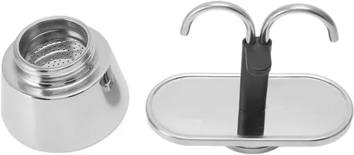 Miniatura 4 de 2 tazas 100ML olla doble acero inoxidable moca cafetera italiana DIY conducto cafetera