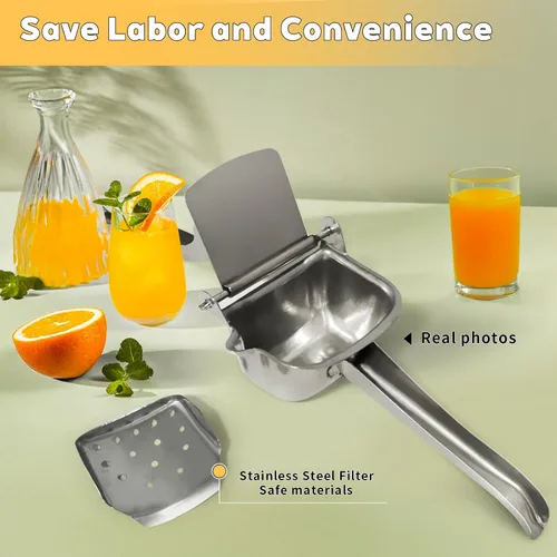 Miniatura 6 de Exprimidor manual de acero inoxidable, exprimidor de jugo de naranja, exprimidor de limón de acero inoxidable, exprimidor de jugo de naranja