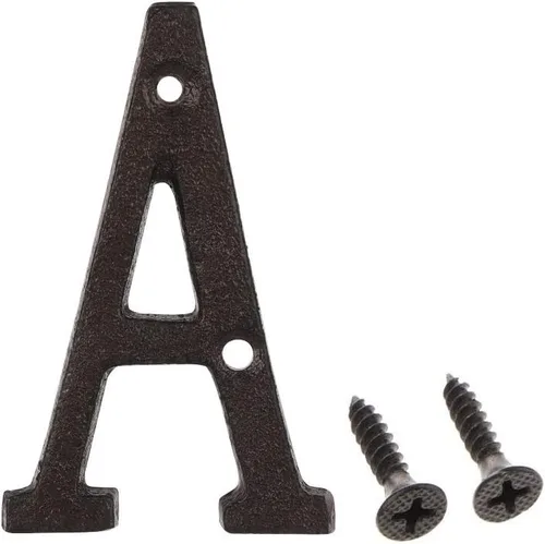 Miniatura 9 de Número de dirección de 3 pulgadas, números de casa para exterior, decoración de buzón de puerta de jardín de metal de hierro fundido con tornillos, 0