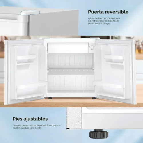 Miniatura 4 de Antarctic Star 1.7 pies cúbicos refrigerador compacto con congelador, termostato ajustable, estante de vidrio extraíble, mini refrigerador de una