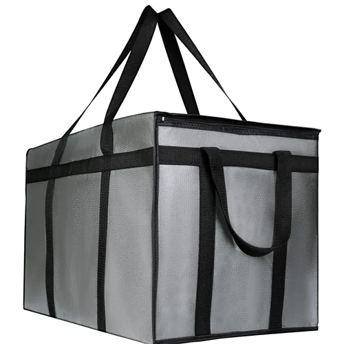 Miniatura 9 de musbus Paquete de 4 bolsas de compras aisladas XL, rojas, bolsa refrigeradora, cremallera, plegables, bolsa de mano, frío y caliente, para Rojo