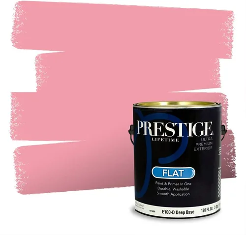Miniatura 221 de Prestige Paints Pintura exterior e imprimación en uno, 1 galón, plano, coincidencia comparable de Valspar* Amber Rose*