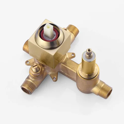 Miniatura 5 de sumerain Grifo de ducha de equilibrio de presión con sistema de ducha de oro cepillado, cabezal de ducha de lluvia cuadrado de 8 pulgadas y ducha