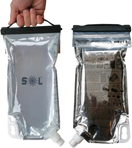 SOL Water Backpacker Reservoir - Sistema de bolsa de vejiga de hidratación de 2 litros diseñado para desinfección solar de agua. Para mochileros,