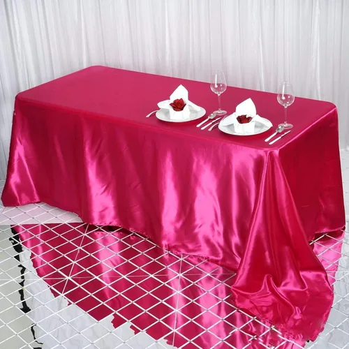 Miniatura 9 de BalsaCircle Mantel rectangular de satén beige de 90 x 132 pulgadas para mesa de boda, fiesta, recepción, eventos, cocina y comedor