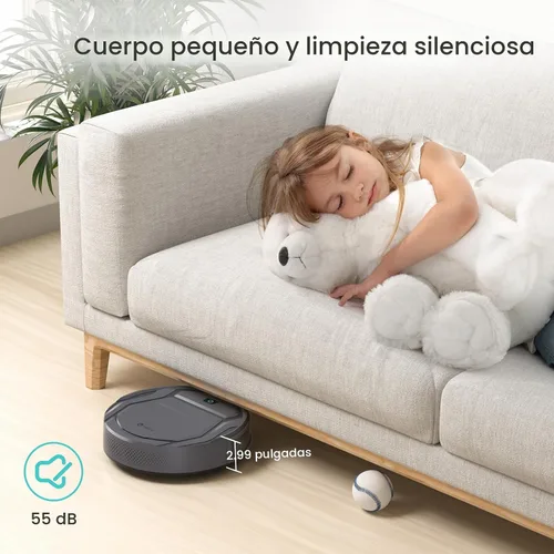 Miniatura 9 de Lefant Robot aspiradora M210 Pro, delgada, silenciosa, 3 niveles de succión ajustables, 6 modos, robot aspirador para pelo de mascotas, suelos duros
