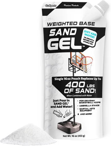 GoSports Relleno de Base con Peso de Gel de Arena para Aros de Baloncesto de Interior/Exterior, Bases de Sombrillas y Más - 16 oz, Solo Añade Agua