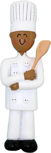 Miniatura 2 de Adornos de chef personalizados 2025 – Adorno de Navidad personalizado para panadero, adornos de alimentos, cocina de chef africano americano