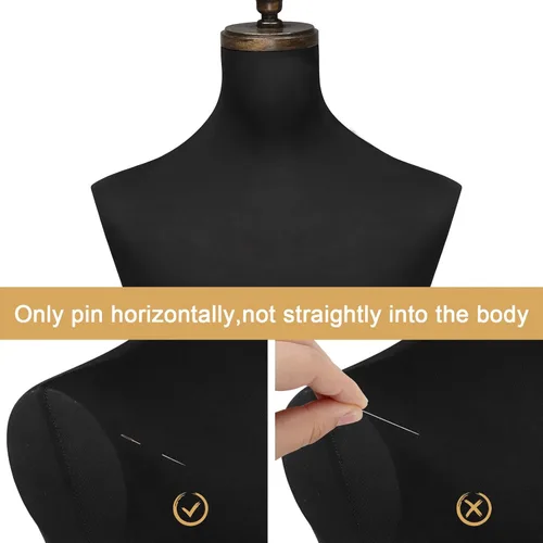 Miniatura 4 de Bonnlo Forma de Vestido Masculino, Maniquí Masculino con Soporte de Trípode de Madera, Torso de Altura Ajustable para y Exhibición y Costura (Seda)