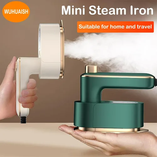 Miniatura 3 de Plancha de vapor portátil de viaje, mango plegable de 180°, calentamiento rápido de 3 minutos, soporte anti-calor, adecuado para la mayoría de telas