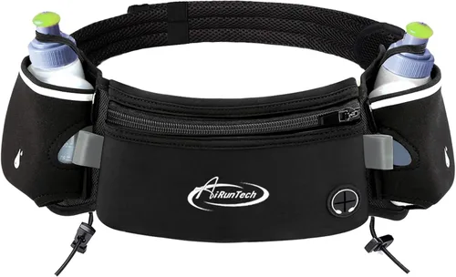 Miniatura 13 de AiRunTech Cinturón de hidratación para correr con botella de agua, riñonera para teléfono y cartera, bolsa de correr, accesorios esenciales, BK+GN