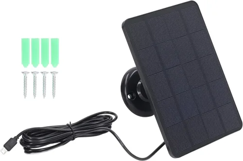 Miniatura 7 de Diydeg Panel solar de 4W 5V para cámara al aire libre, para cámara con interfaz micro USB, para cámara de reflector, energía solar para el sistema