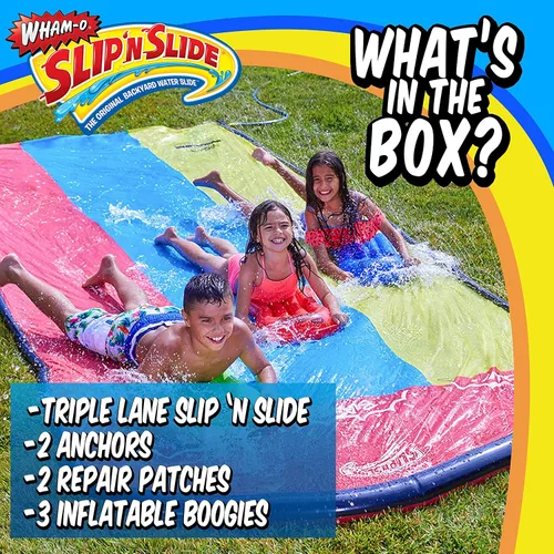 Miniatura 2 de Slip N' Slide Triple Racer con tabla de resbaladilla Boogie