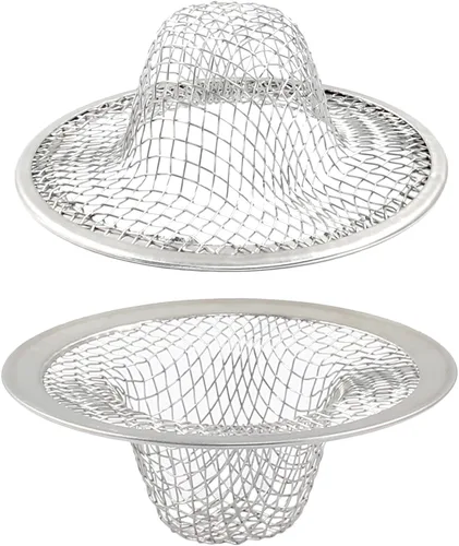 Piutouyar Paquete de 2 coladores de acero inoxidable para fregadero de cocina, cesta de malla de 2 pulgadas de diámetro, filtro redondo grande,
