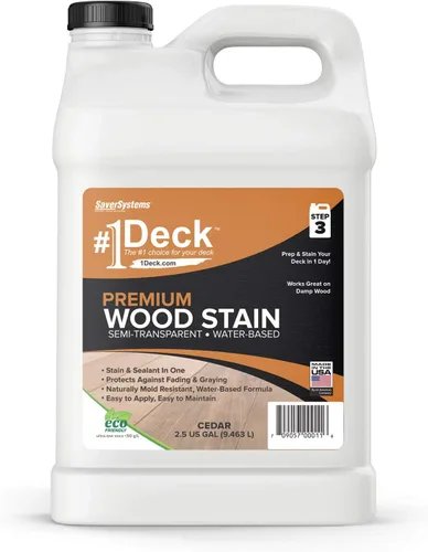 Miniatura 12 de # 1 Deck Premium - Tinte de madera semitransparente para tarimas de terraza, vallas y revestimientos Natural