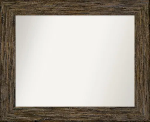 Miniatura 32 de Amanti Art Espejo personalizado, espejo de baño marrón Fencepost, espejo de pared o espejo de tocador de baño sobre el fregadero (27 x 27 pulgadas)
